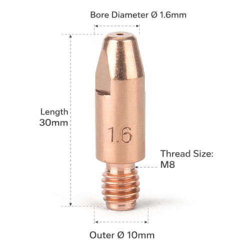 40KD CONTACT TIP M8X30X1.6mm